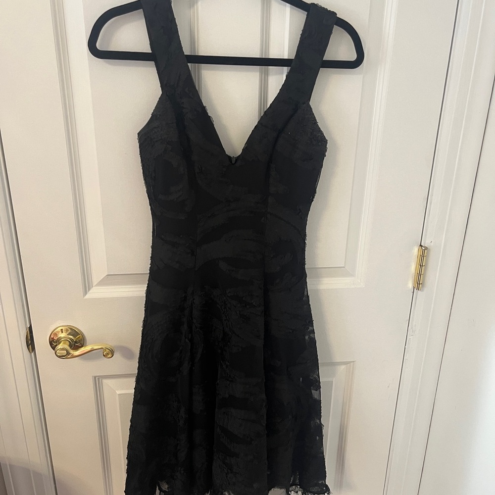 Dress the Population Black Textured Mini Dress